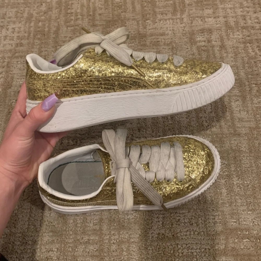Gold Puma Sneakers